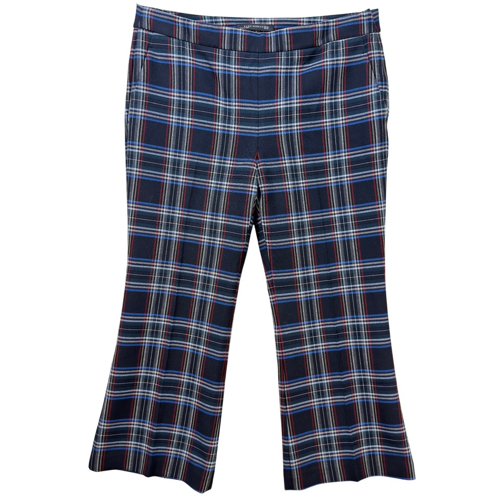 Zara Pants Women Size 12 Plaid Cropped Tartan Career Trouser  Dark Academia